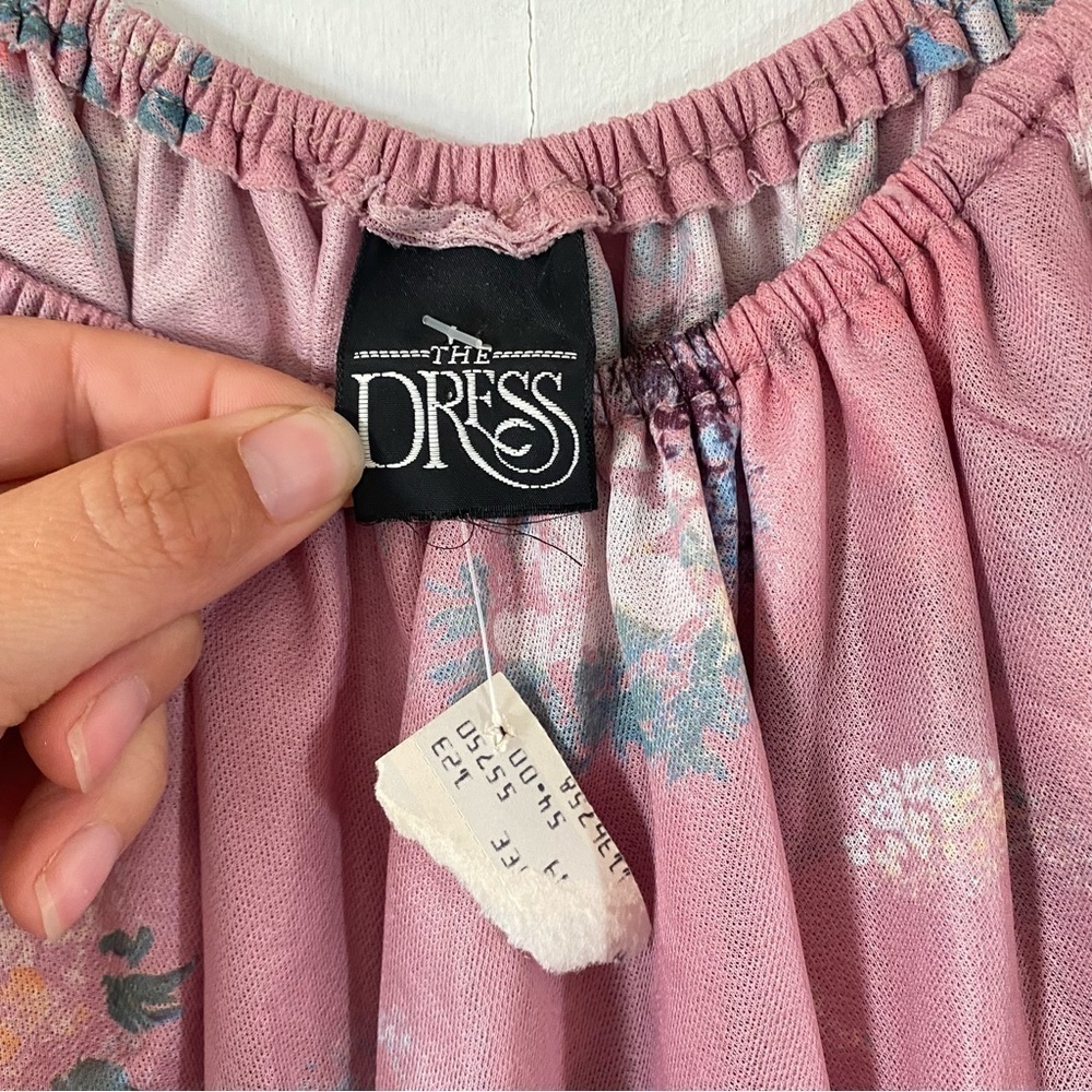 Vintage‎ 70s Tiered Floral Maxi Dress Dusty Rose Pink Flower Child Hippie Boho - Picture 9 of 11